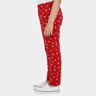 Girls Fuchsia Straight Fit Moon and Star Printed Cotton Pyjama, रानी (फ्यूशिया), small