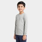 Boys Grey Long Sleeve Thermal, मिश्रित हल्का ग्रे, small