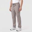Men's Grey Slim Fit Drawstring Cargo Trousers, हल्का ग्रे, small