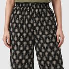 Women's Dark Grey Regular Fit Printed Palazzos, Dark Grey, small