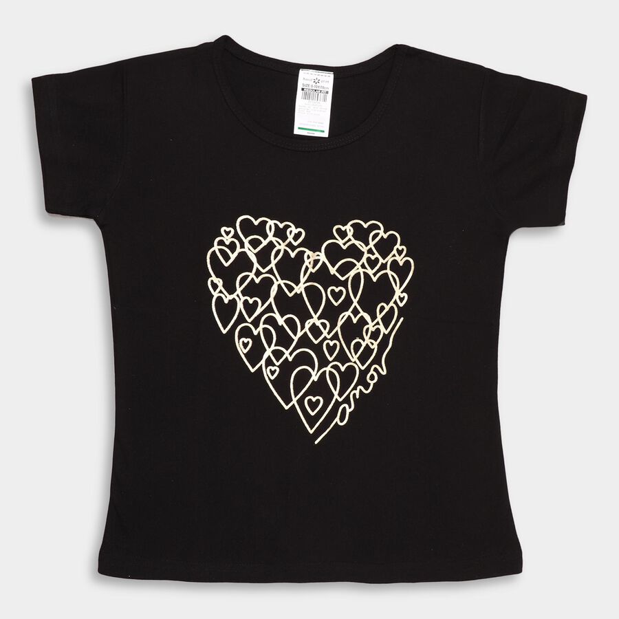 Girls' T-Shirt , काला, large image number null