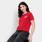 Ladies' 100% Cotton Round Neck T-Shirt , Red, small