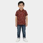 Boys Maroon Cotton Polo Neck Casual Boys T-Shirt, Maroon, small