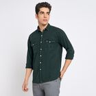 Men's 100% Cotton Casual Shirt , गहरा हरा, small image number null