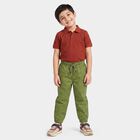 Boys' Olive Green Regular Fit Drawstring Jogger Trousers, Olive, small