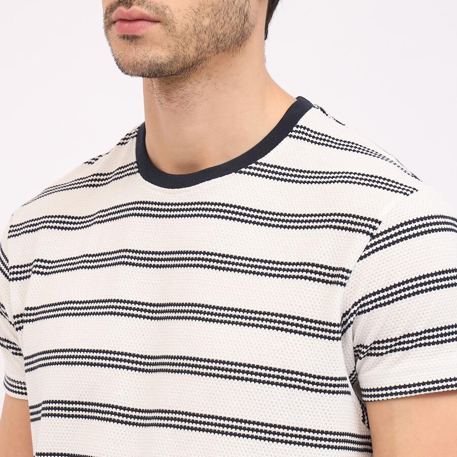 Men's Round Neck Half Sleeves T-Shirt, सफ़ेद, large image number null