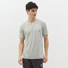 Men's Light Grey Crew Neck Athleisure T-Shirt, हल्का ग्रे, small