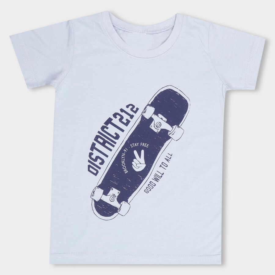 Boys' Half Sleeves T-Shirt , Light Blue, large image number null