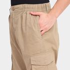 Men's 100% Cotton Track Pants, Khaki, small image number null