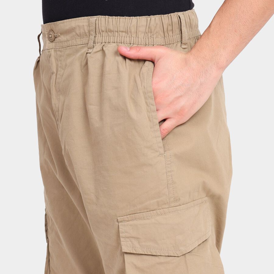 Men's 100% Cotton Track Pants, Khaki, large image number null