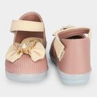 Girls' Peach Velcro Strap Embellished Sandals, Peach, small