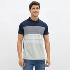 Men's Deep Midnight Navy Blue Polo Collar Casual T-Shirt, Navy Blue, small image number null