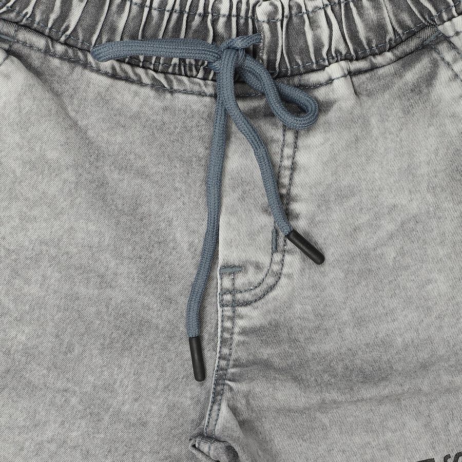 Boys Grey Regular Fit Cargo Bermuda Shorts, हल्का ग्रे, large