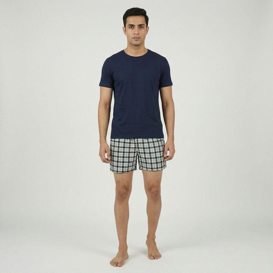 Men's White Regular Fit Solid Boxers, सफ़ेद, large