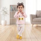 Infants Pink Cotton Round Neck Lounge Hipster Set, Light Pink, small