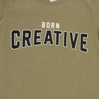 Boys' Olive Round Neck Casual T-Shirt, Olive, small image number null