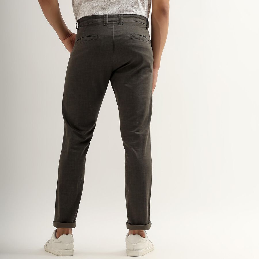 Men's Cross Pocket Slim Fit Casual Trousers , Olive, large image number null