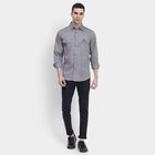 Men's100% Cotton Casual Shirt, Dark Grey, small image number null