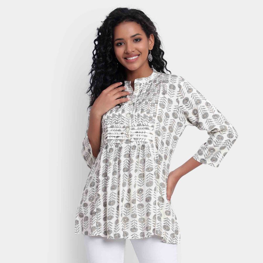 Printed Kurta, Light Grey, large image number null