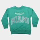 Boys' Light Green Crew Neck Pullover Sweatshirt, हल्का हरा, small