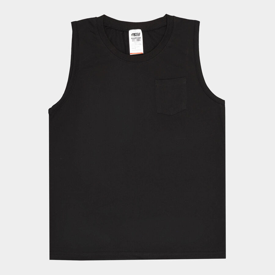 Boys Solid T-Shirt, Black, large image number null
