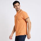 Men's Collared Half Sleeves T-Shirt, Orange, small image number null
