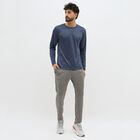 Men's Midnight Blue Round Neck Casual T-Shirt, Mid Blue, small image number null