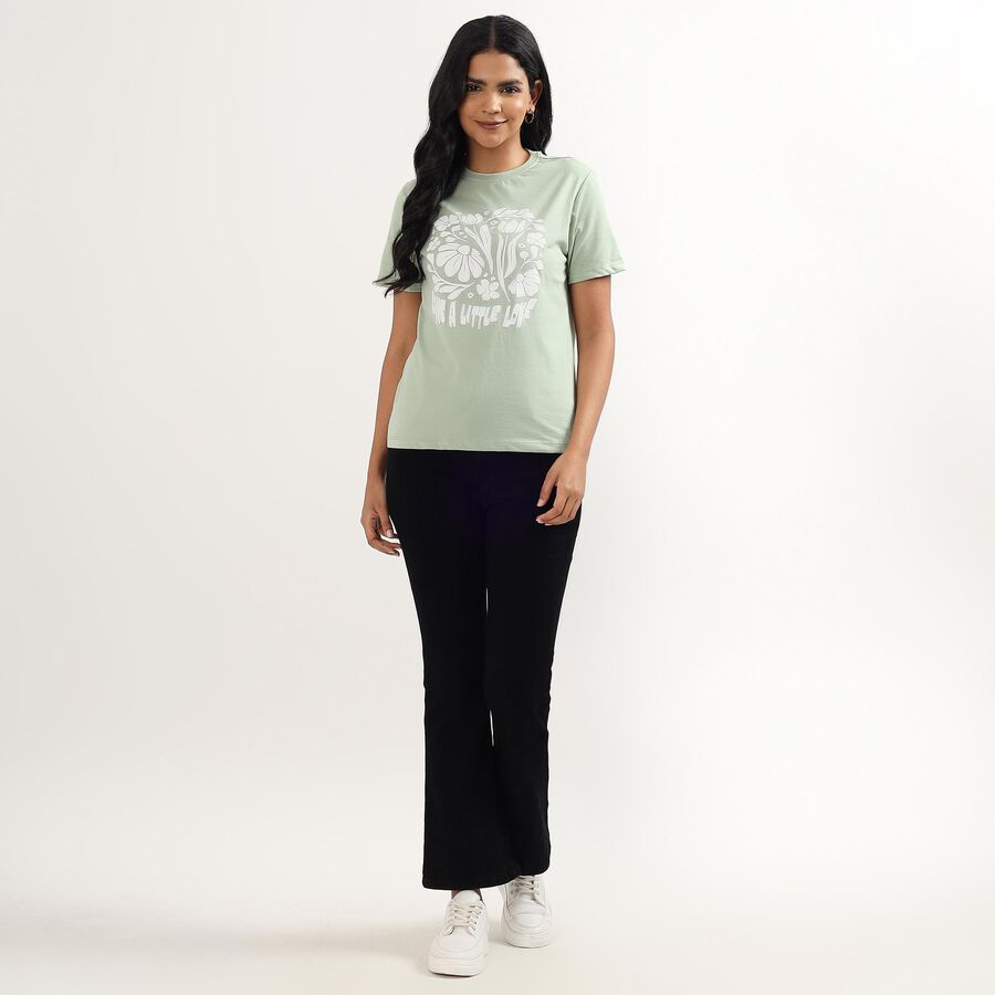Ladies' Round Neck T-Shirt, Light Green, large image number null