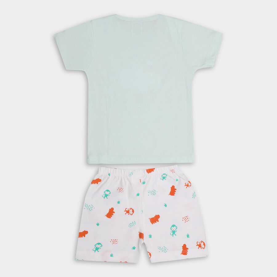 Infant Boys' 100% Cotton Baba Suit, Aqua, large image number null