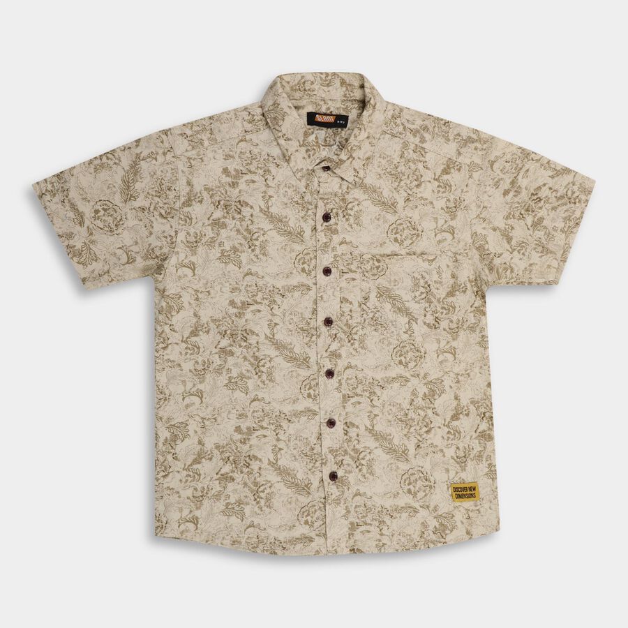 Boys' 100% Cotton Casual Shirt , गहरा पीला, large image number null