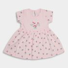 Infant Girls' 100% Cotton Frock , हल्का गुलाबी, small