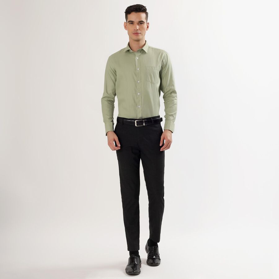 Men's Muted Sage Green Slim Fit Formal Shirt, गहरा हरा, large image number null