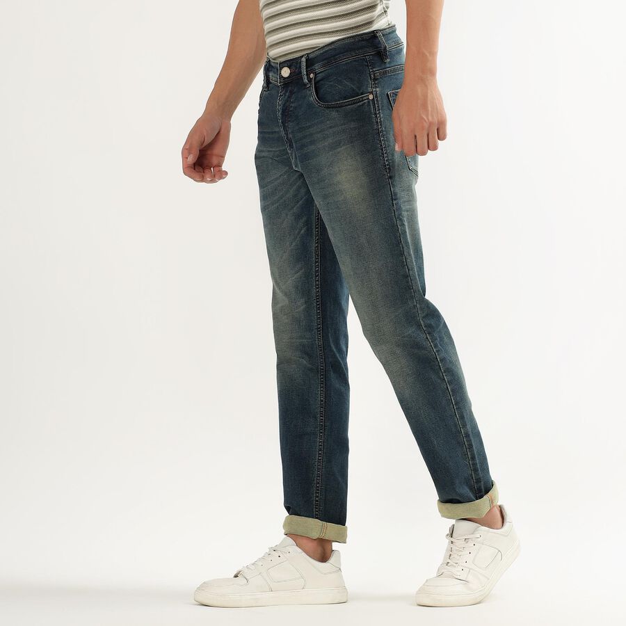 Women's Dark Indigo Slim Fit Five-Pocket Jeans, Dark Green, large image number null