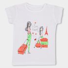 Girls' 100% Cotton T-Shirt , सफ़ेद, small
