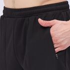 Men's Jet Black Regular Fit Paneled Track Pants, Black, small image number null