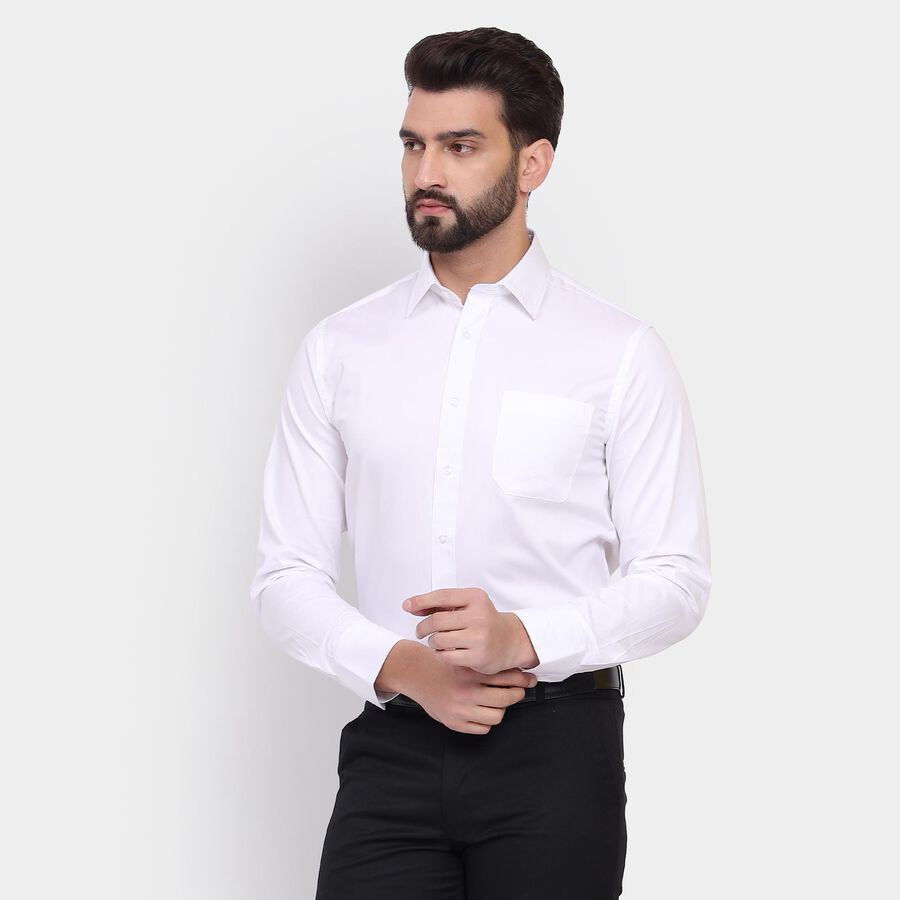 Men's 100% Cotton Formal Shirt , सफ़ेद, large image number null