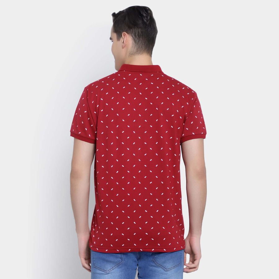 प्रिंटेड पोलो शर्ट, मरून, large image number null