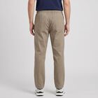 Men's Olive Green Slim Fit Drawstring Chino Trousers, Light Green, small