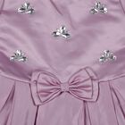 Girls' Lilac Puff Sleeve Embellished Party Frock, Lilac, small