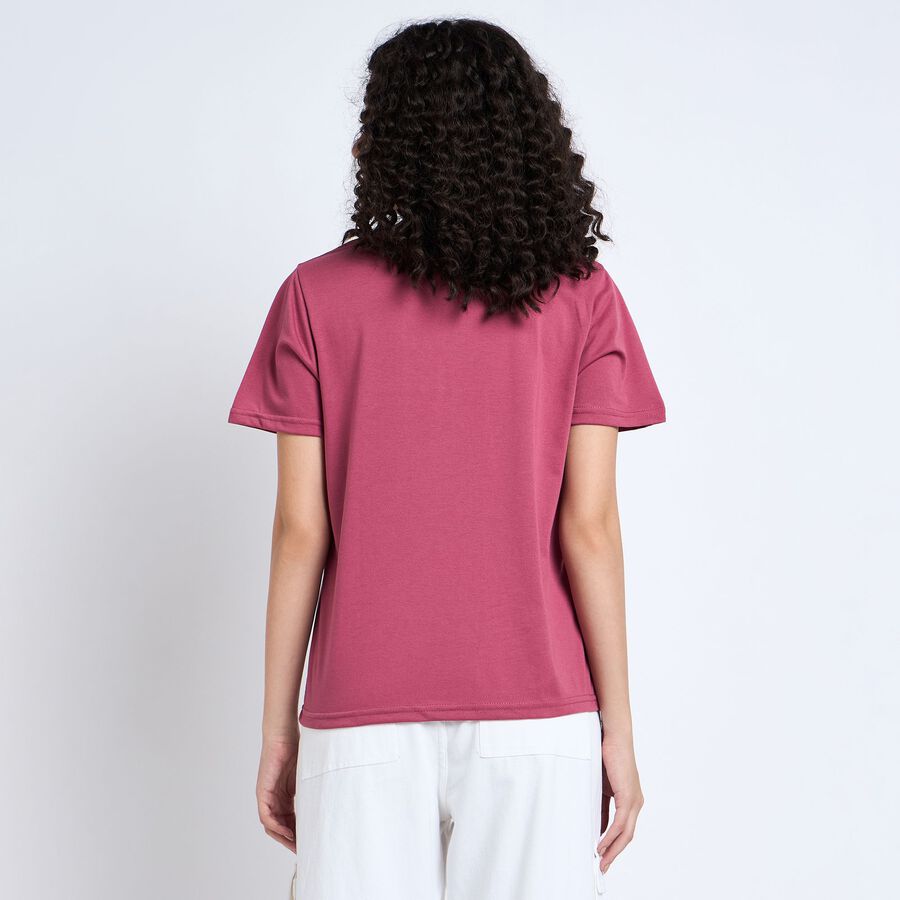 Ladies' Round Neck T-Shirt , गुलाबी, large image number null