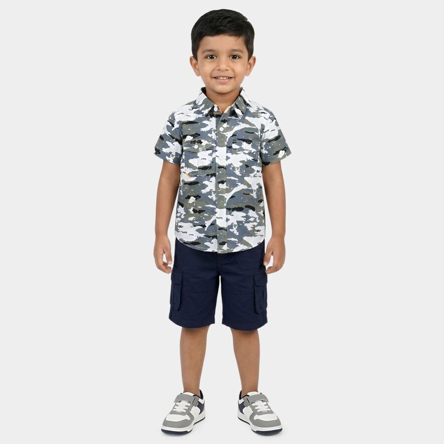 Boys' Casual Shirt, White, large