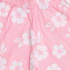Girls' Soft Pink Floral Cotton Blend Shorts, गुलाबी, small