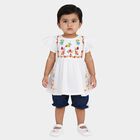 Infants White Round Neck Co-ord Set Upper and Bottom Set, White, small