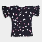 Girls' 100% Cotton T-Shirt , नेवी ब्लू, small image number null