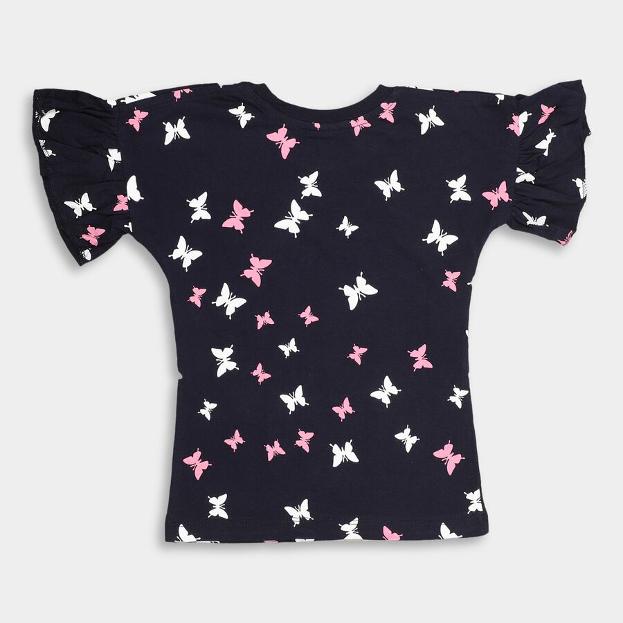 Girls' 100% Cotton T-Shirt , नेवी ब्लू, large image number null