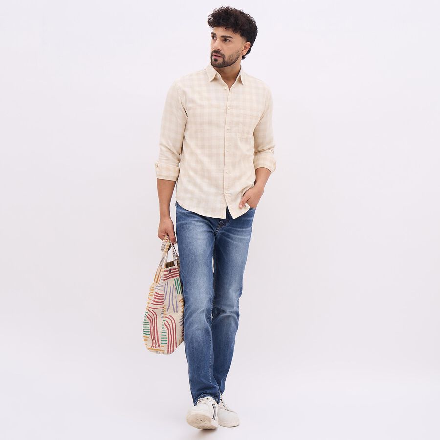 Men's 100% Cotton Casual Shirt, गहरा पीला, large image number null