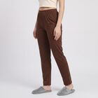 Women's Brown Straight Fit Polka Dot Print Pyjama, Brown, small