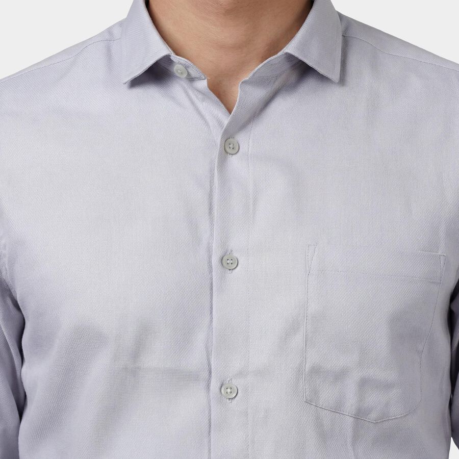 Men's Formal Shirt, हल्का ग्रे, large