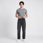Men's Dark Grey Straight Fit Washed Jeans, गहरा ग्रे, small