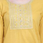 Embroidered Kurta, Mustard, small image number null